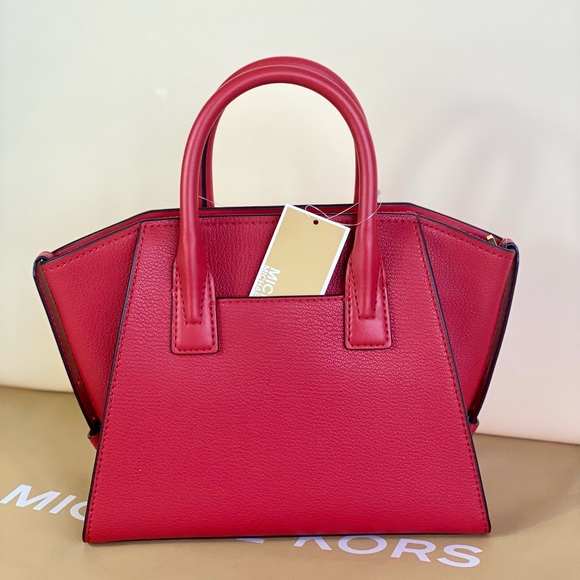 Michael Kors Small Avril Satchel Crossbody Red - Picture 2 of 9